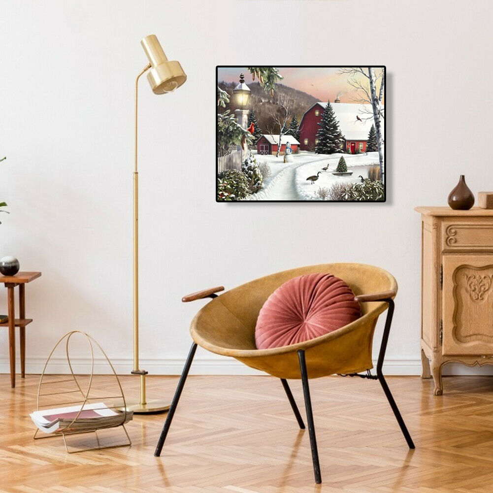 Snow 5D Full Square Drill Diamond Painting DIY Picture for Christmas Decor @