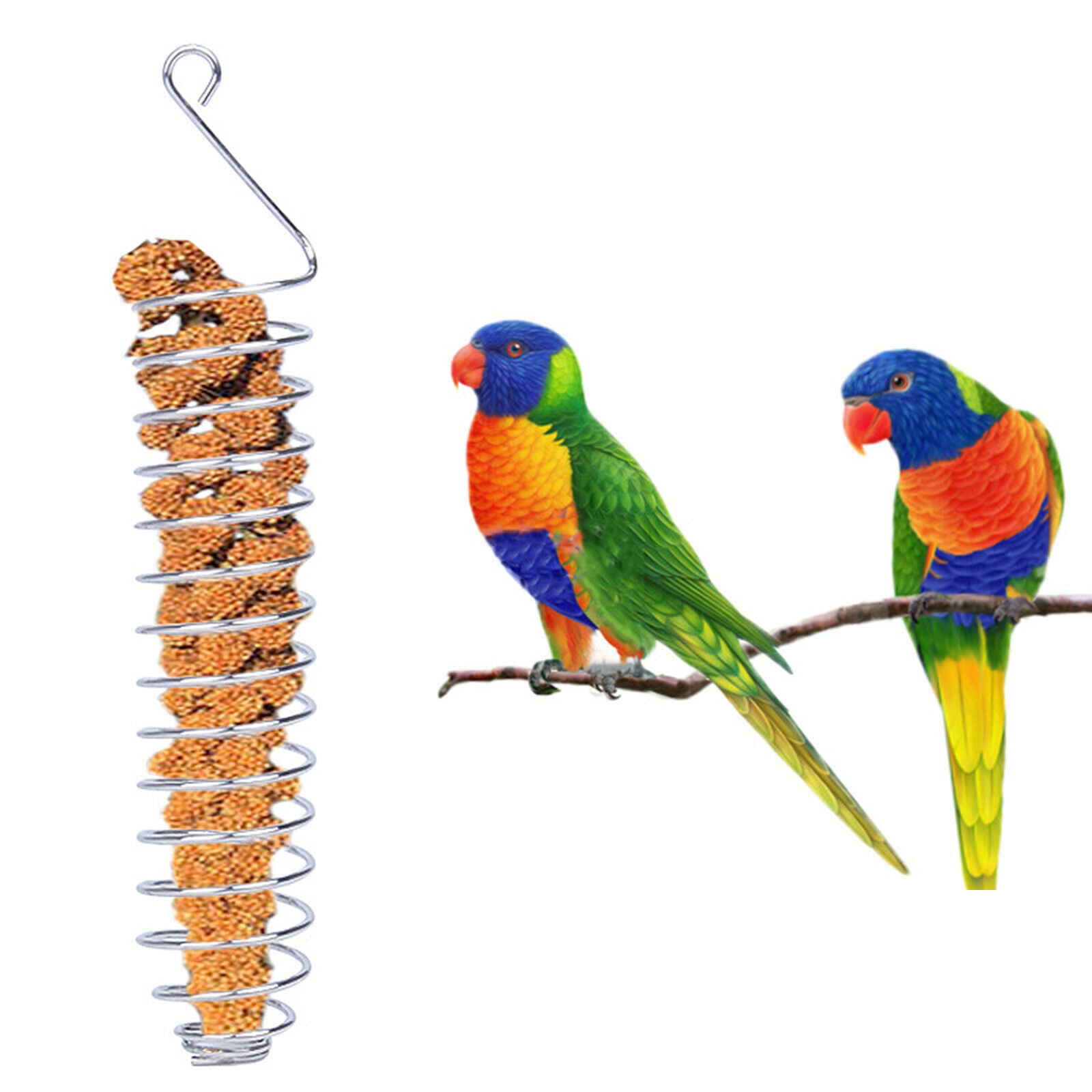 Birds Food Holder Hanging Fruit Vegetable Wheat Treat Feeders Pets Supplies