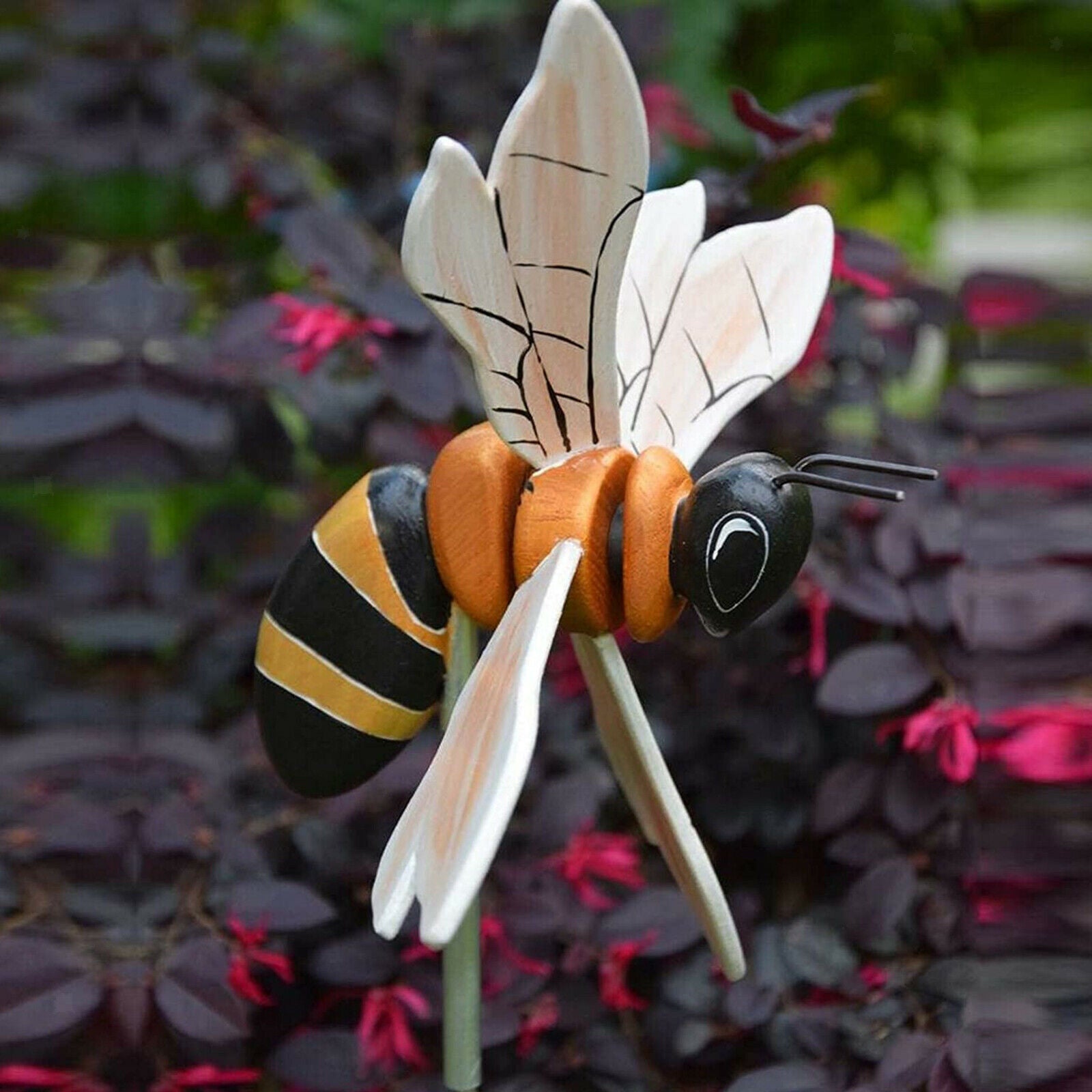 Decorative Bumble Bee Wind Spinner Yard Garden Lawn Yard Ornament Windmills