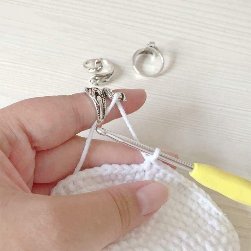 3Pack Adjustable Knitting Loop Crochet Loop Ring Knitting Accessories,Peacock Op