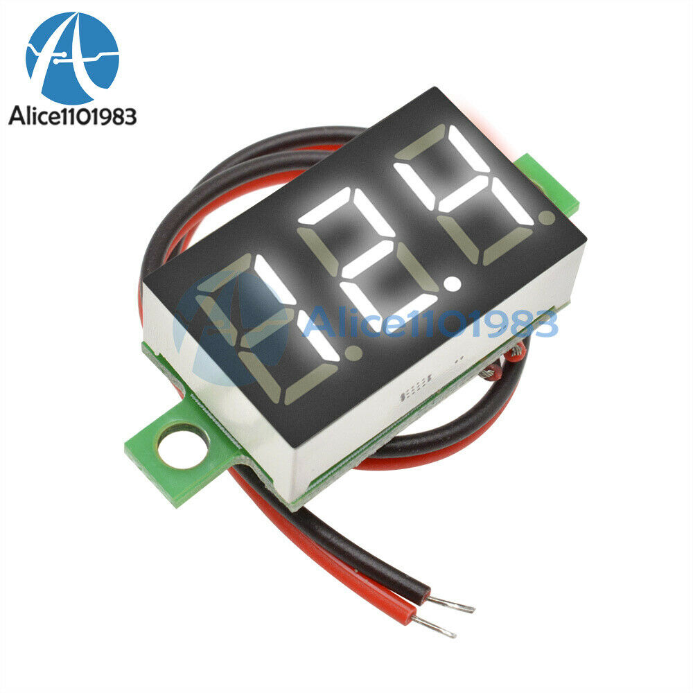 0.36" Mini White 4.7-32V 2 Wire LED Panel Voltage Meter 3-Digital Voltmeter