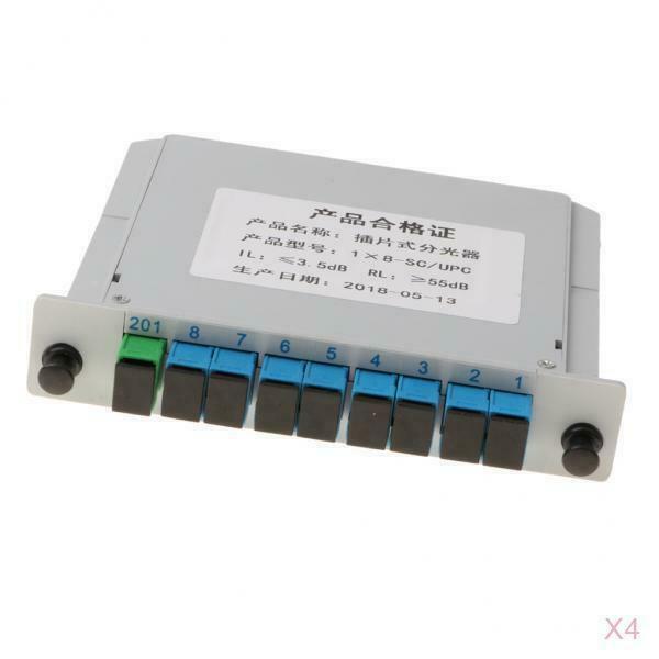 4Pieces 1 to 8 PLC Fiber Optical FTTH Splitter Cassette Card Inserting