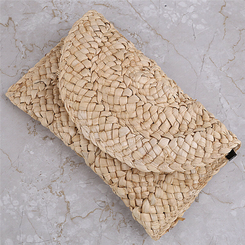 Bohemia Beach Bag for Women Summer Straw Knitted Handbag Messenger Bag Clutch