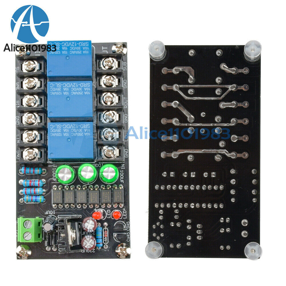 AC 12V-15V Stereo 2.1 Audio Amplifier Speaker Protection Delay Turn On Board NEw