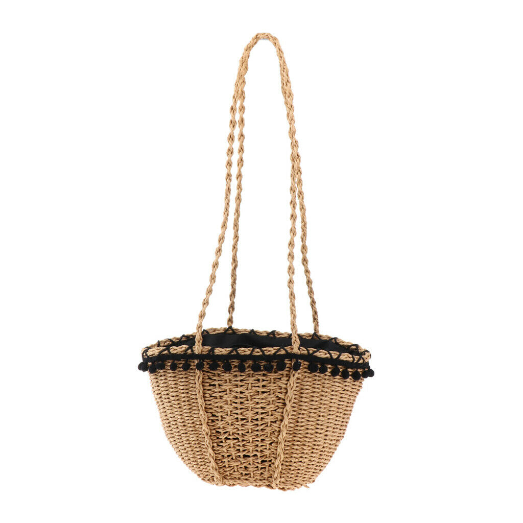 Beach Bags Women Straw Woven knitted Tote Shoulder Bag Shopping Handbag