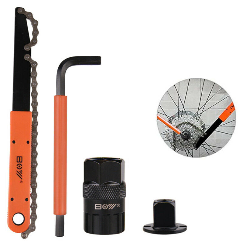 Bicycle Cassette Removal Tool Bicycle Chain Tools Kit with Chain WhipFCA
