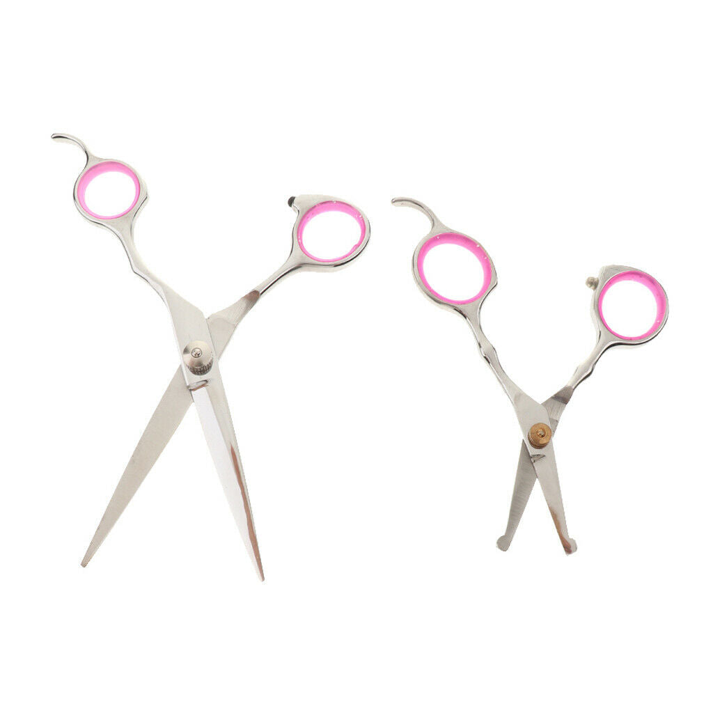 6Pcs Professional Pet Dog Grooming Scissors Set Straight Curved Thinning Kit