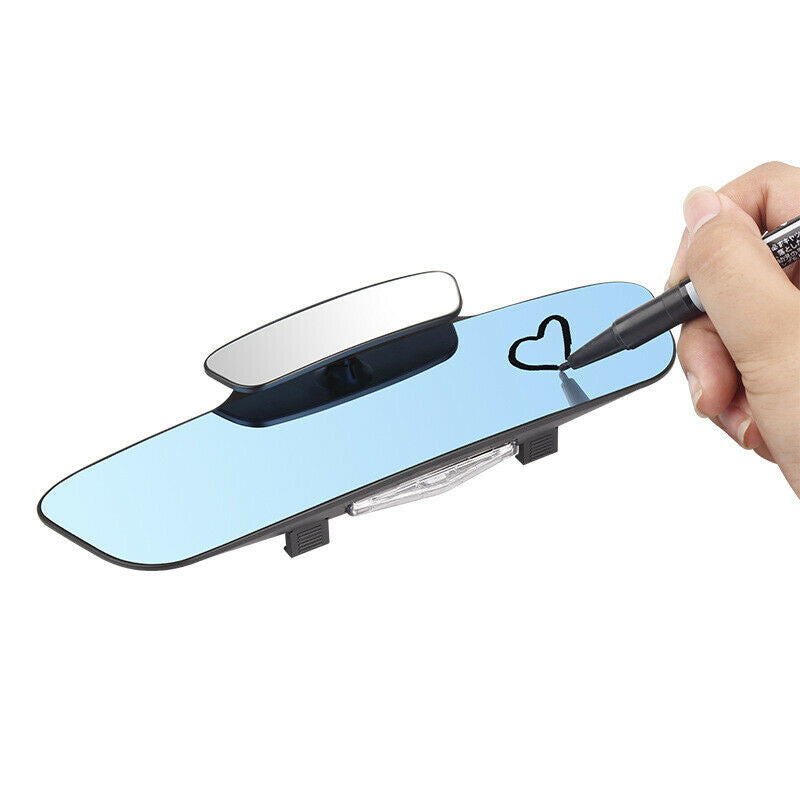 3IN1 Car 330mm Wide Convex Curve Interior Clip On Rear View Mirror Extender Kit