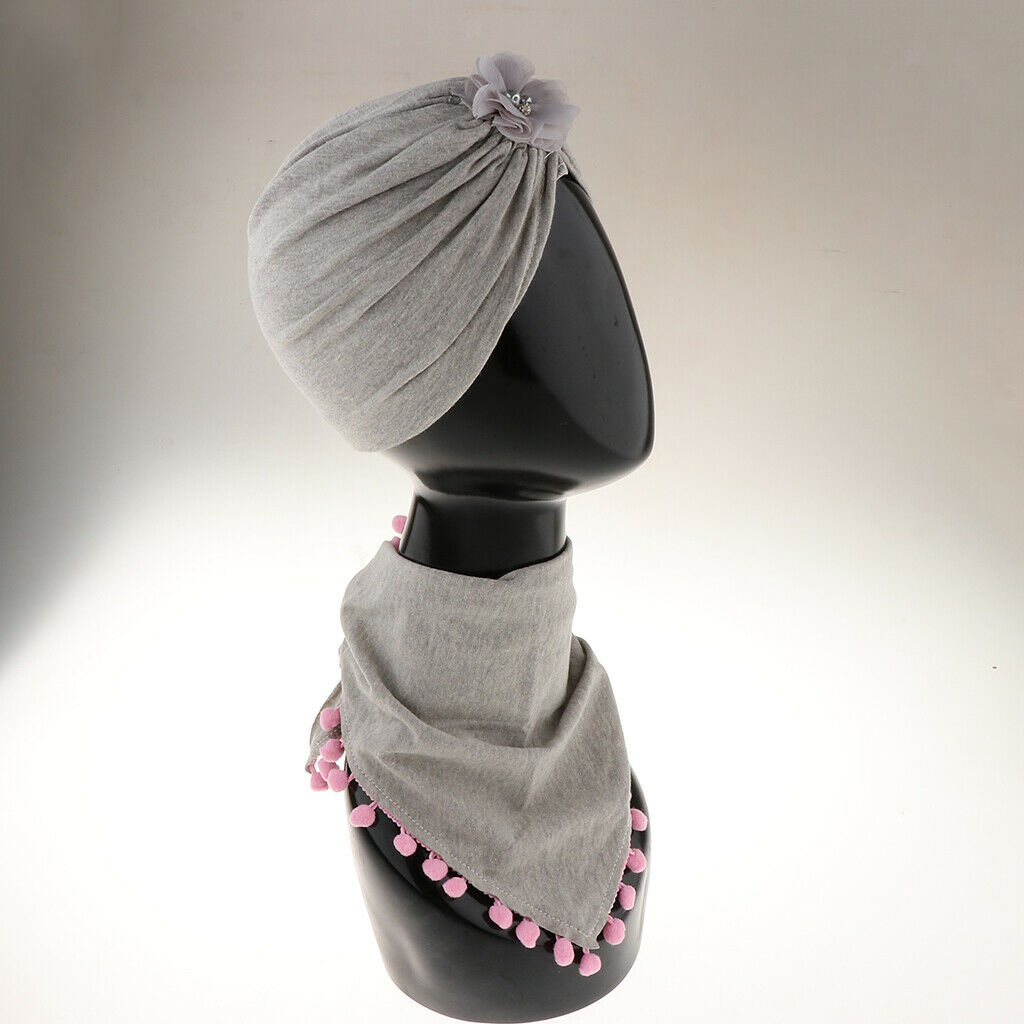 Baby Hats Bibs Tire Infant Toddler Caps 6-12Months Boy Girl Grey