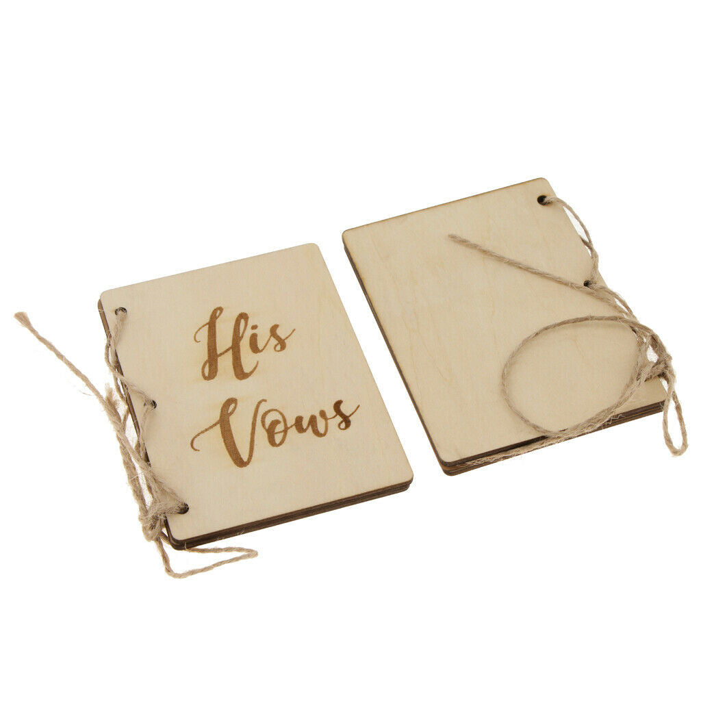 Pack of 2 Retro Vow Booklets Hardcover His Hers Wedding Vow Book Keepsakes