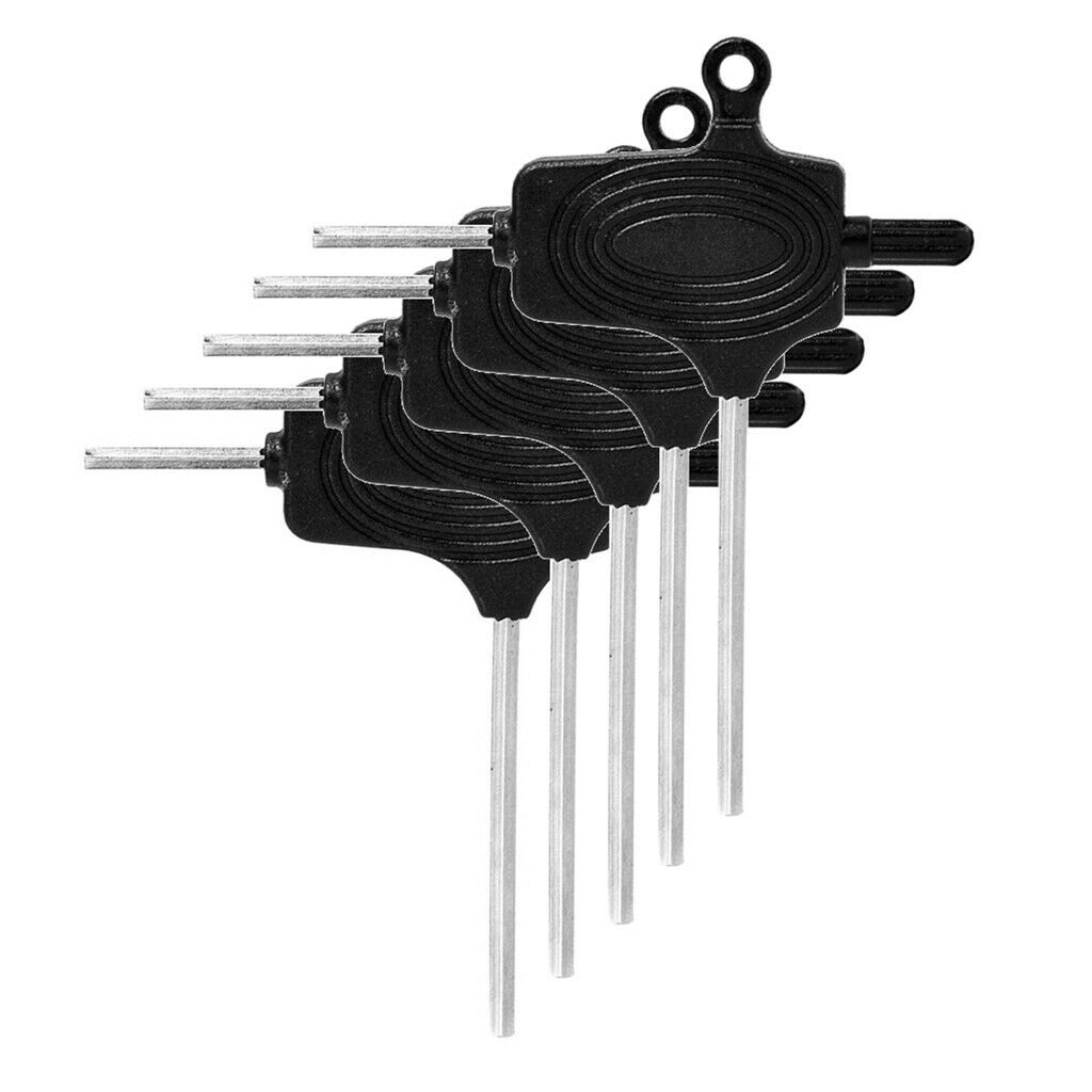 5 Pieces T Handled Allen Wrench Hex Key Hexagon Screwdriver Tool Set Black