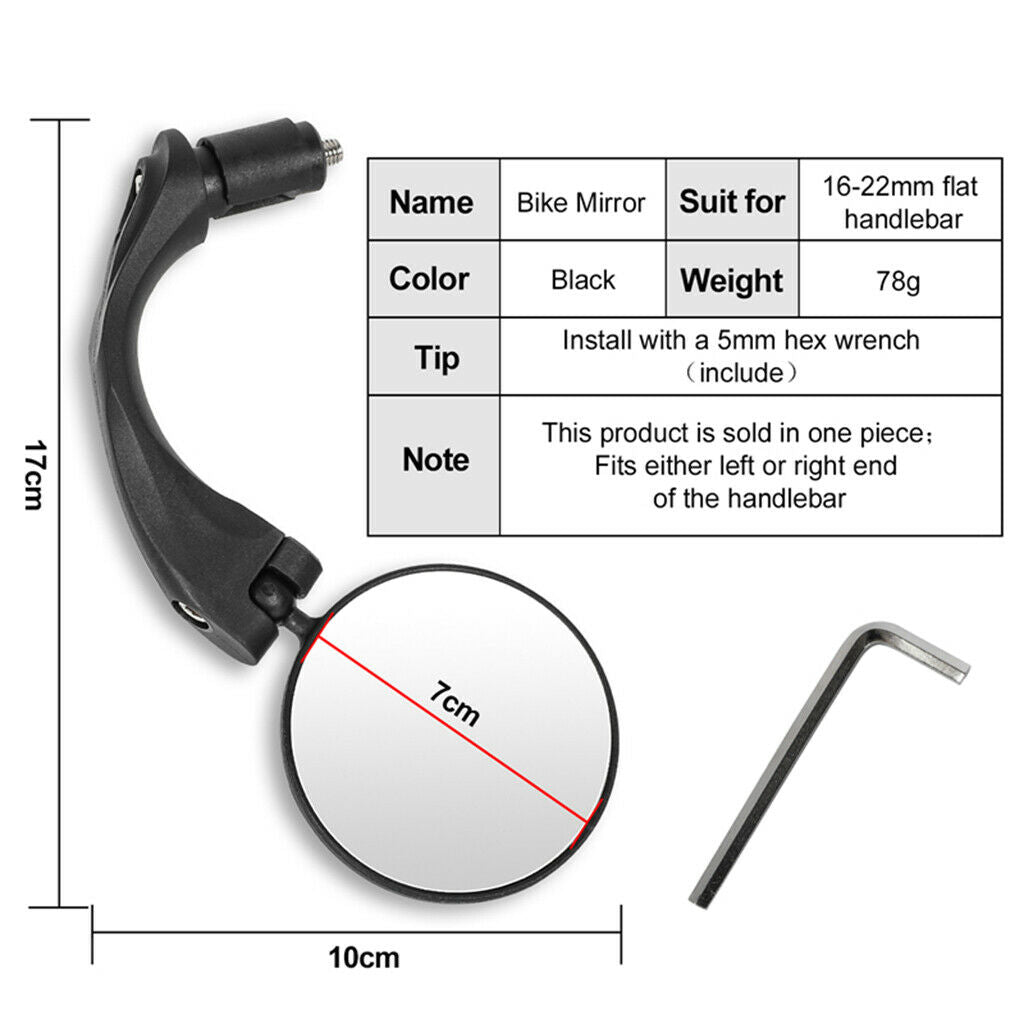 Safe Bicycle Rear View Mirror MTB Handlebar End Mirror Cycling Accessory