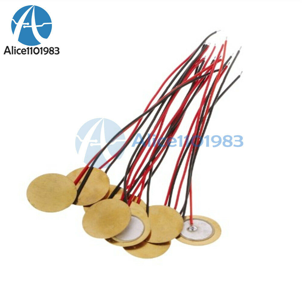10X Piezoelectric Piezo Ceramic Wafer Plate Diameter 15mm Buzzer Loudspeaker