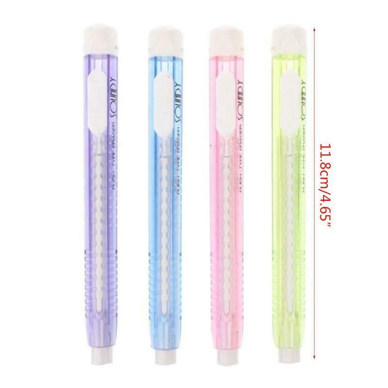 4 Pcs Creative Pen-shaped Erasers Retractable Rubber Pencil Eraser Easy Erasing