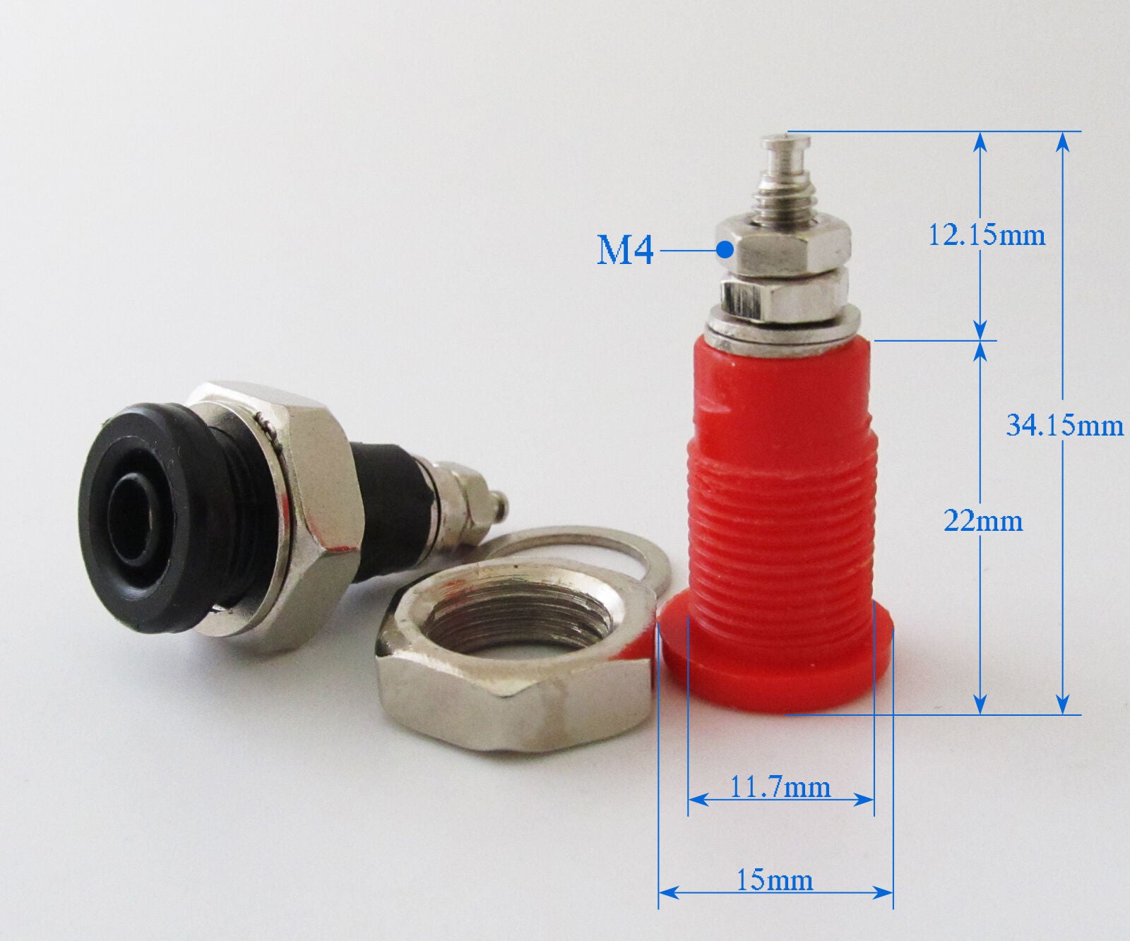 10pcs High-voltage Terminal Hex Screw Binding Post 4mm Banana Jack Female Socket