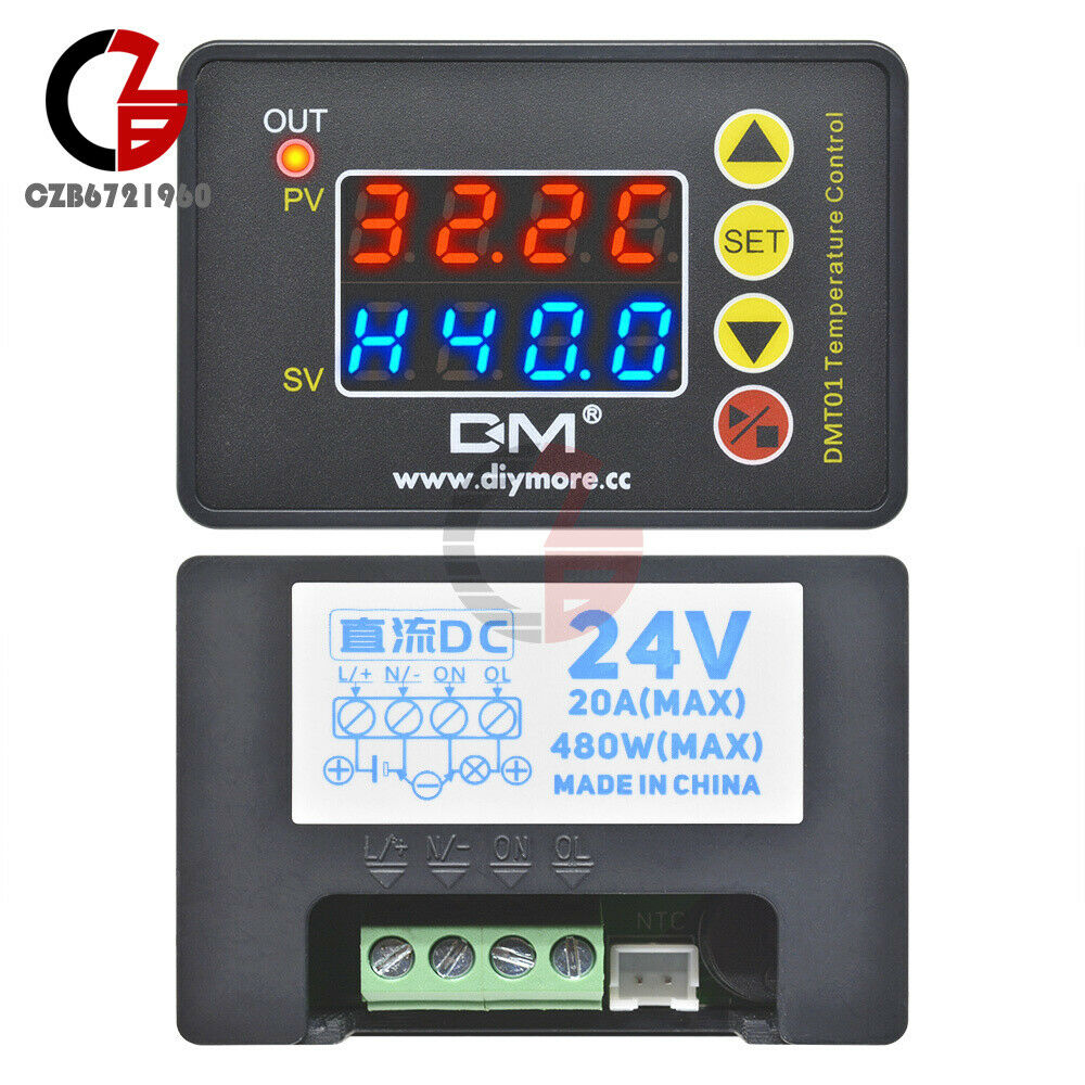 DC24V 480W Red Blue Digital Microcomputer Temperature Control Thermostat Sensor
