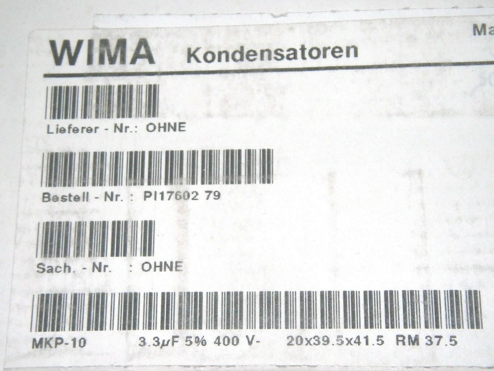 1pcs - WIMA MKP10 3.3uF (3.3µF 3,3uF) 400V 5% pich:37.5mm Capacitor