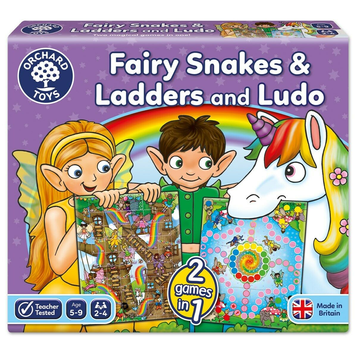 Orchard Toys 059 Fairy Snakes & Ladders & Ludo Board Game Children Age 5 Years+