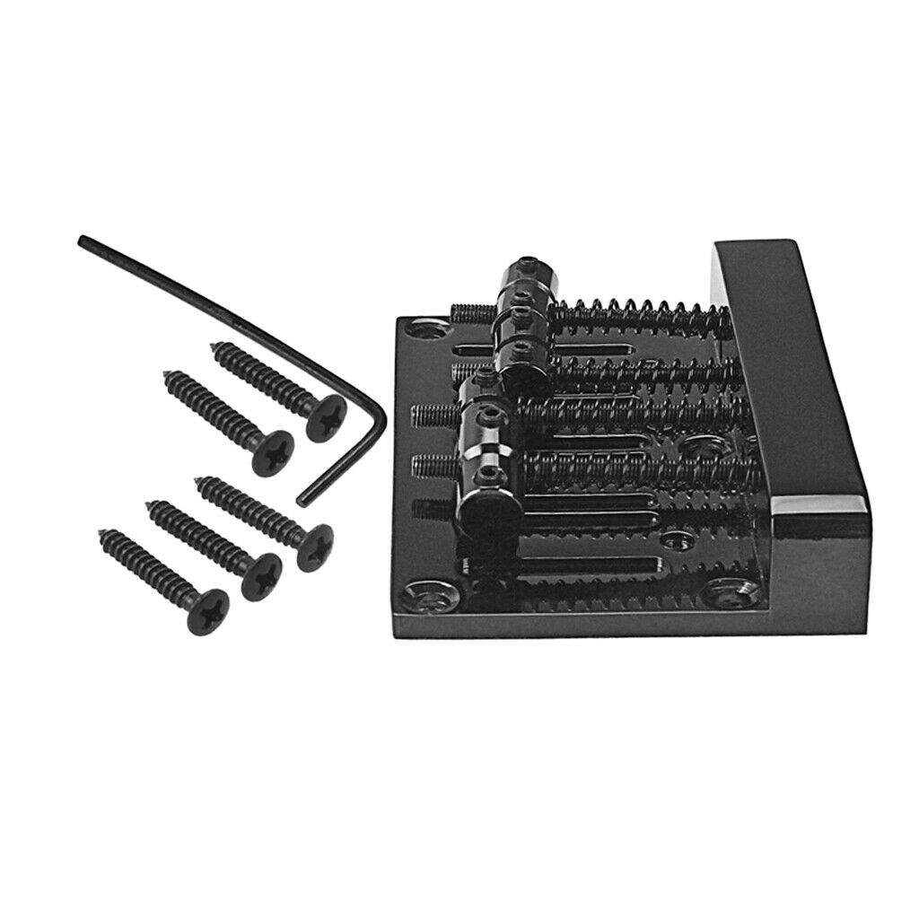 4 STRING ELECTRIC BASS GUITAR BRIDGE Black with Mounting Screws Allen Key