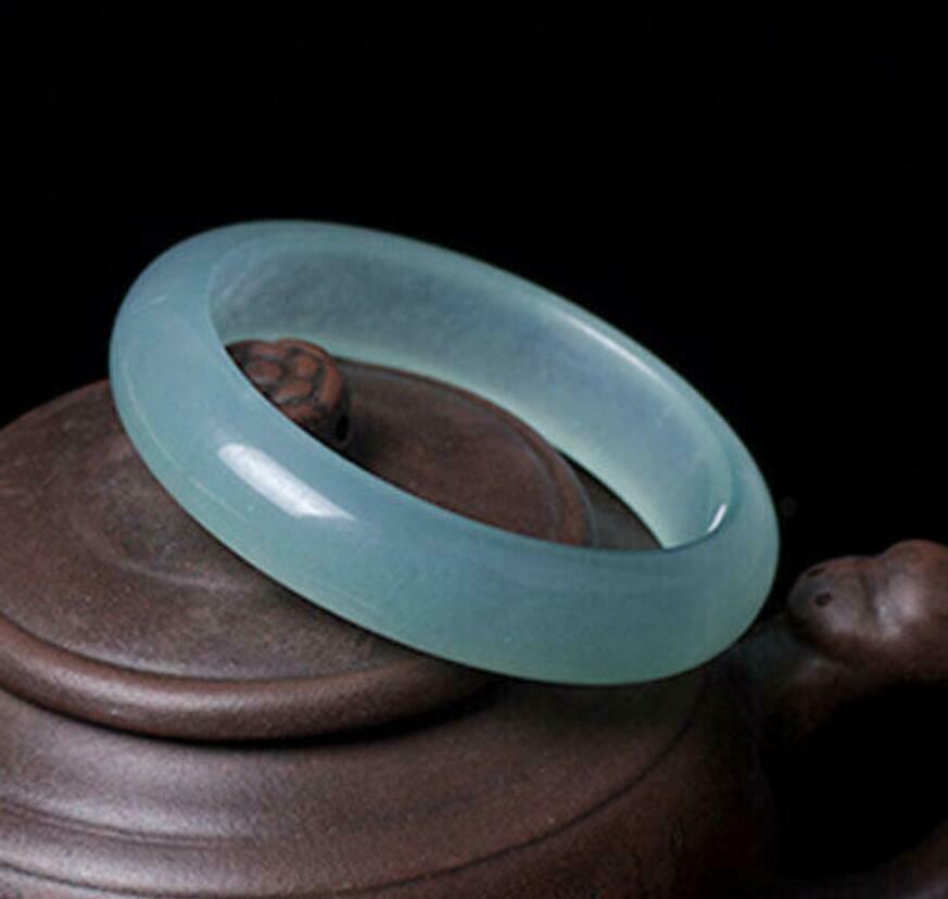 Wholesale 100% natural jadeite jade A grade ice oil cyan bracelet 58-60mm