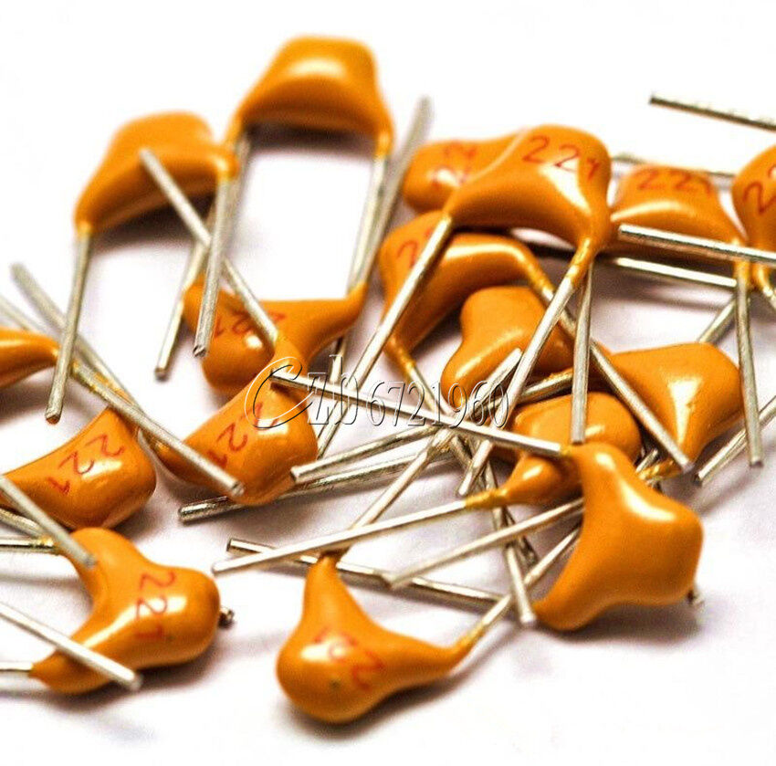 100PCS 220pF 50V 221 DIP Ceramic Disc Capacitors