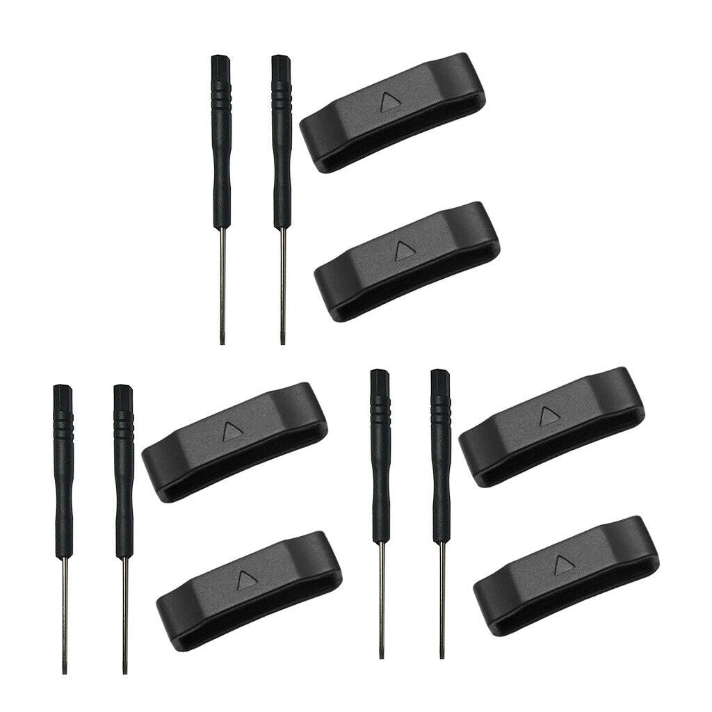 6x 26mm Watch Fastener Ring Band Loop for Garmin Fenix 3 / HR / 5X Black