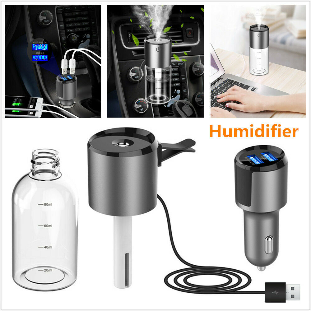 5V QC3.0 Fast PD Charger Car Mini Air Purification Humidifier Spray Water Tank