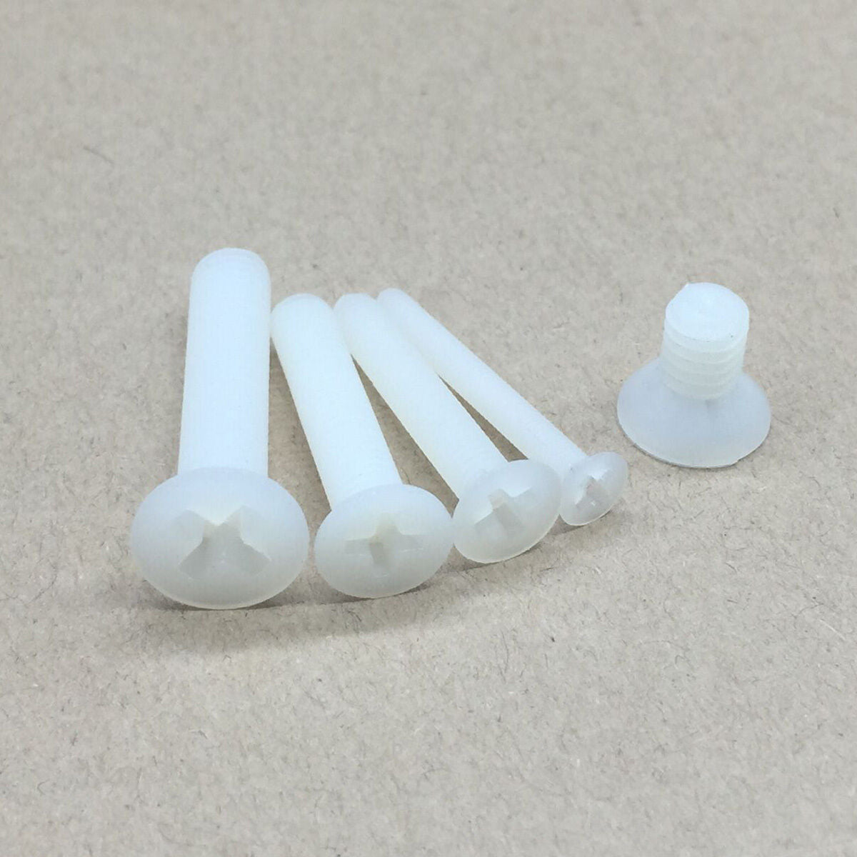M2.5 M3 M4 M5 M6 Set White Nylon Plastis Phillips Flat Head Screws Bolt Kit
