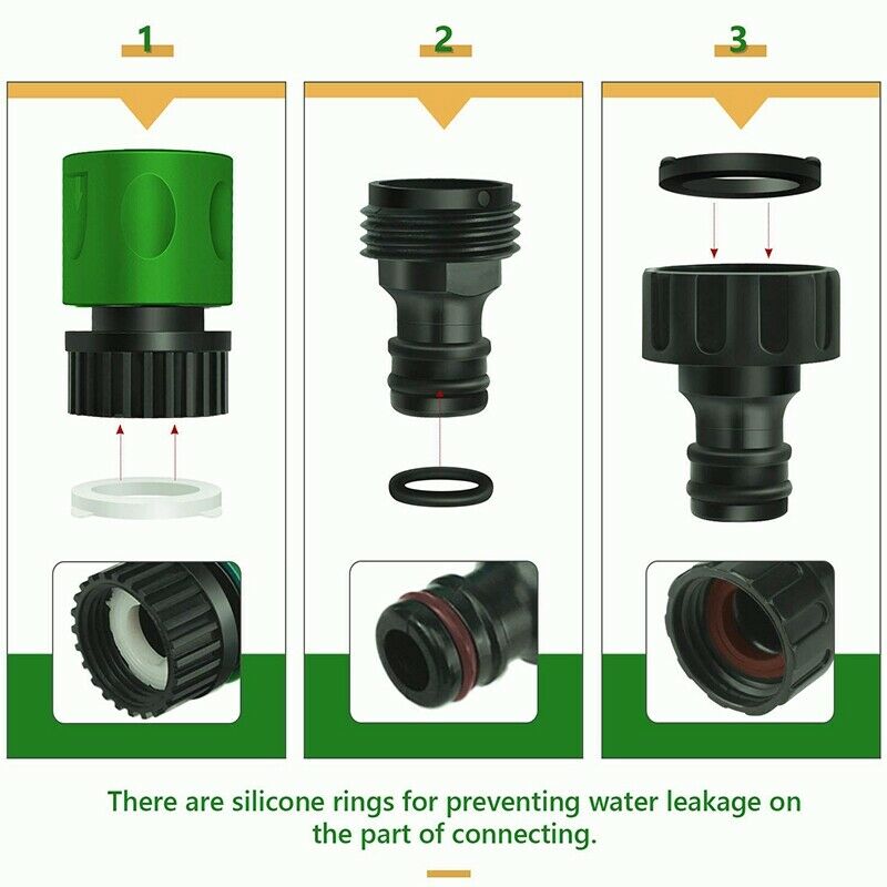 Garden  Connect Release Water Hose Fittings Plastic Connectors, Male & Female T7