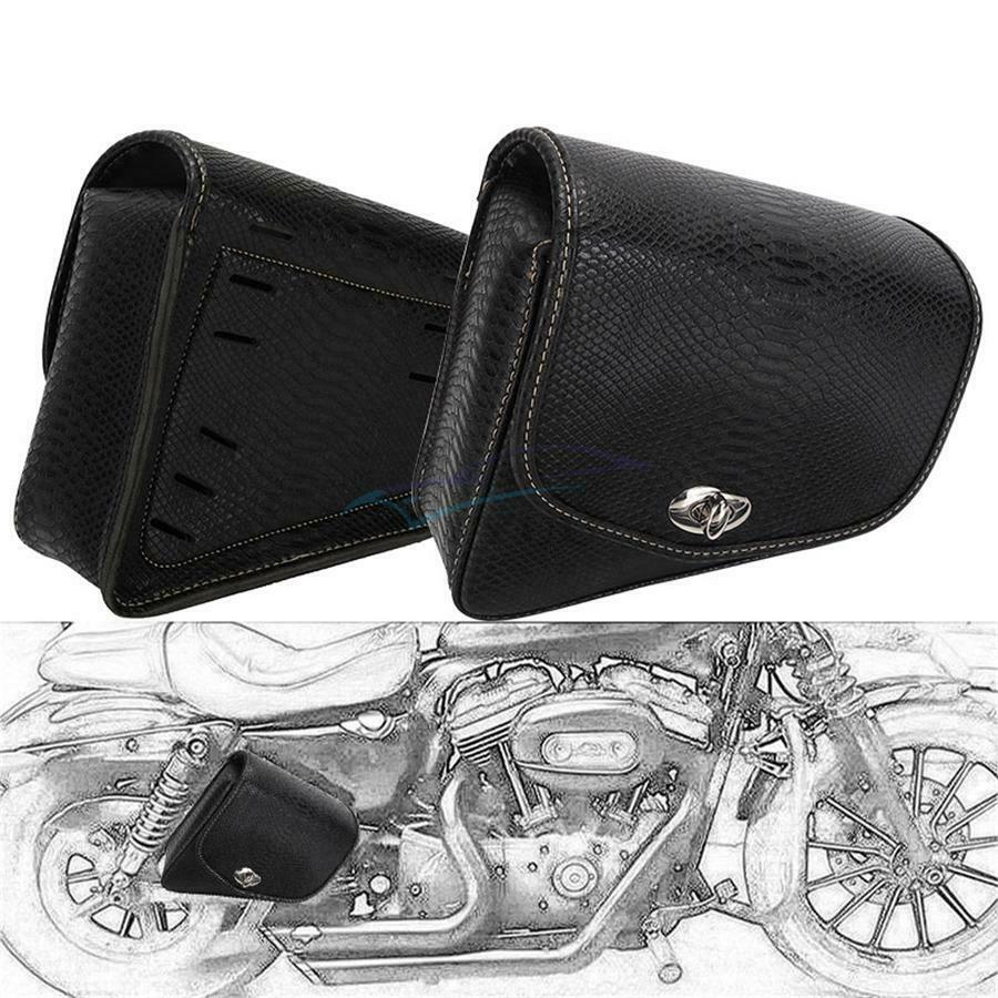 1 Piece Weatherproof PU Leather Right Side Motorcycle Trim Storage Saddle Bag