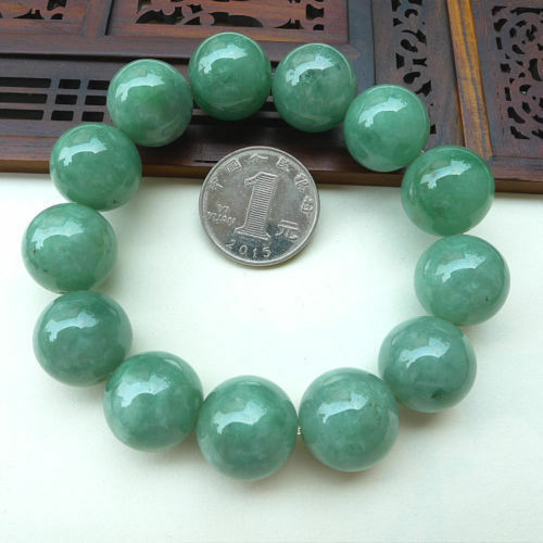 Certified 100% Natural A Green JADE JADEITE Bead Beads Bangle Bracelet 13mm