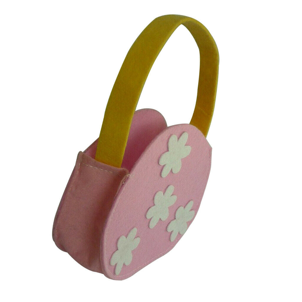 Non-woven Easter Candy Holder, Pouches Bags ,Candy Baskets Children Pink