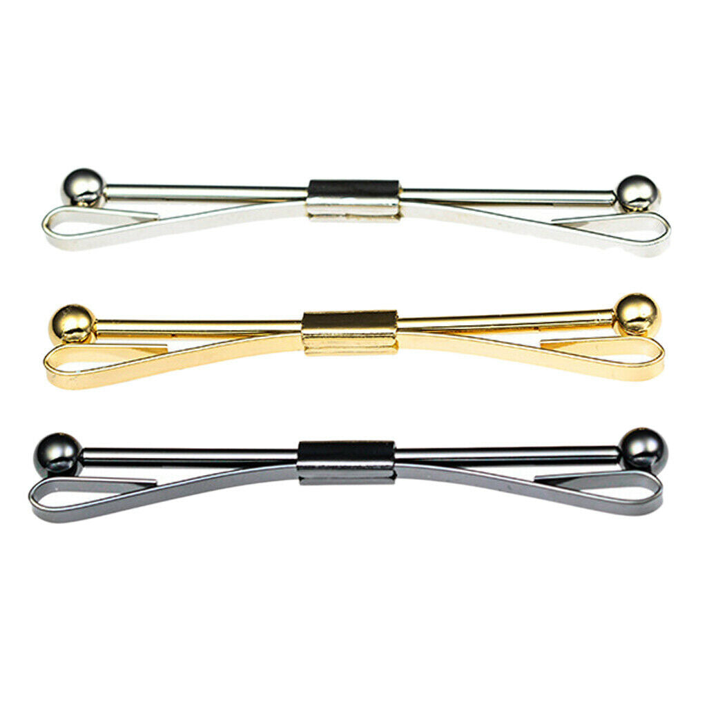3Pcs Men's Shirt Collar Brooch Tip  TiePin Bar Clasp Collar Clip for Business