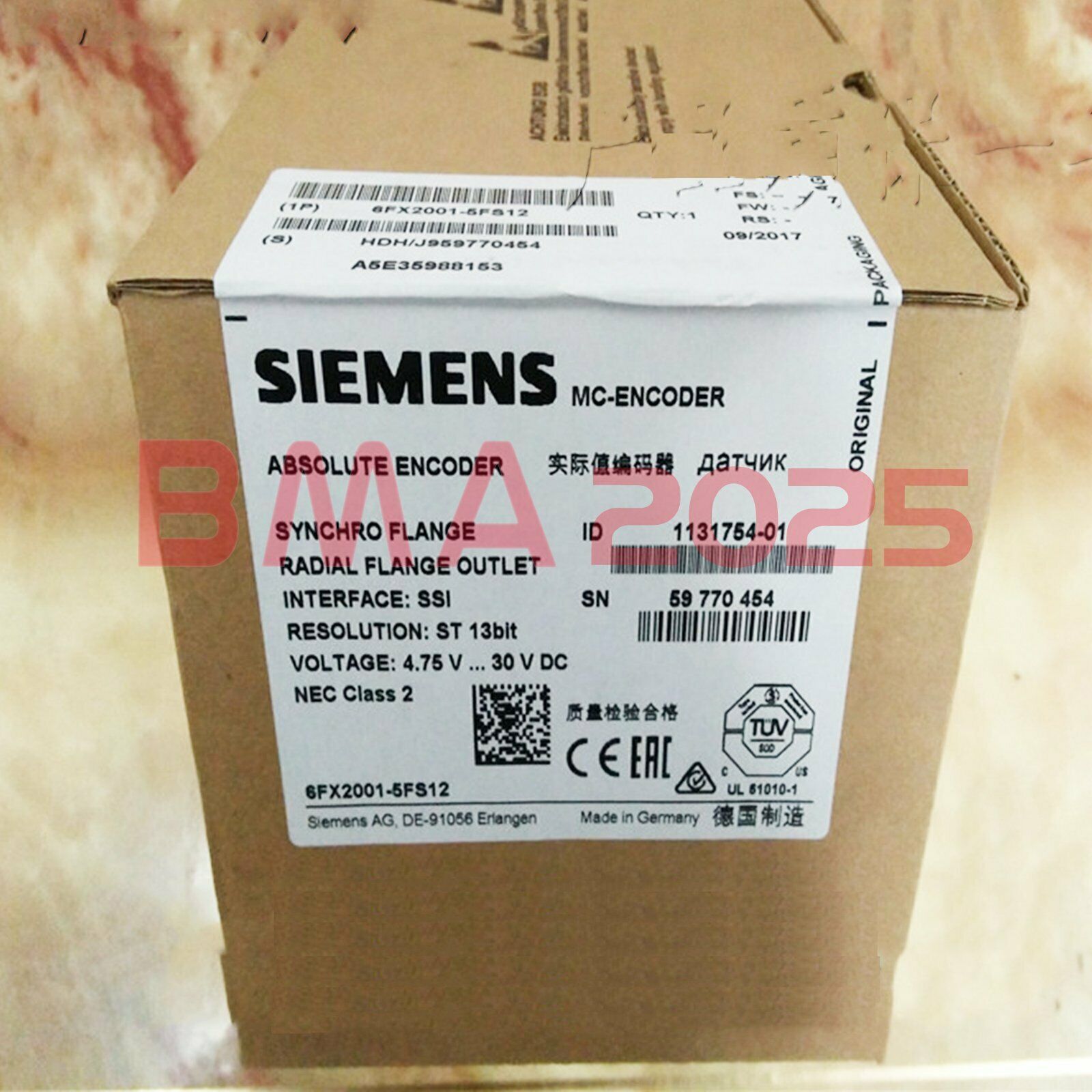 1PC New encoder 6FX2001-5FS12 1year warranty DHL free Ship SM9T