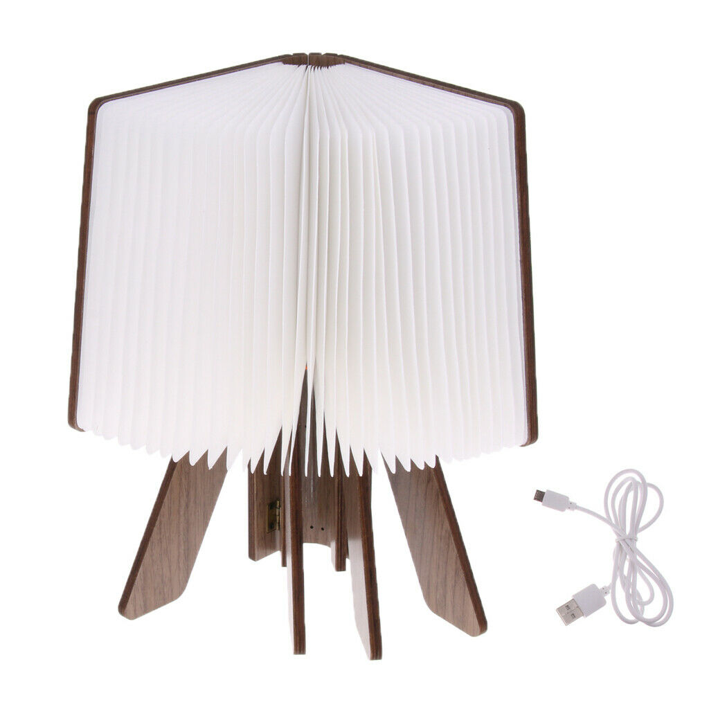 USB Rechargeable 4.5W Wooden Folding LED Folding Book Lamp Light  Warm White