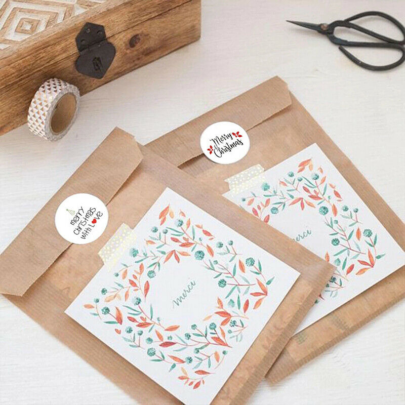 500Pcs Merry Christmas Stickers Red Green Christmas Style Label Gift Dec.l8