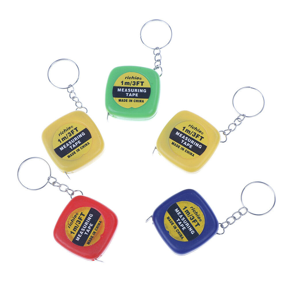 2x 1m/3ft Easy Retractable Ruler Tape Measure Portable Pull Ruler Keychain DD
