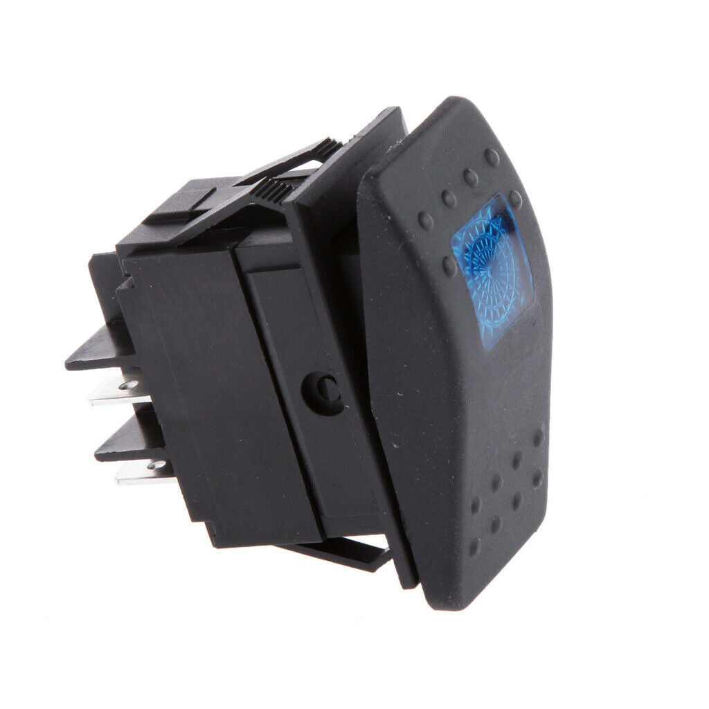 DC 12V 20A 4Pin Car Boat Panel Rocker Blue LED Light Toggle ON/OFF Switch