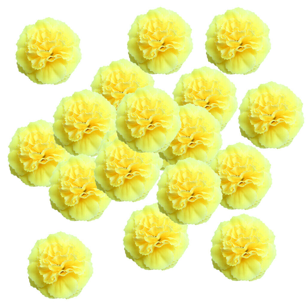 20 Pieces Artificial Silk Azalea Flower Heads Buds yellow