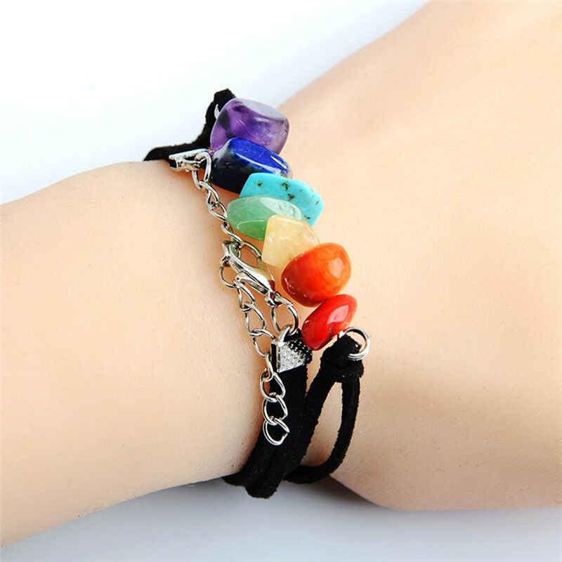 Ornaments Colorful Beads Necklace Yoga Buddha Beads Energy Seven Chakra .l8