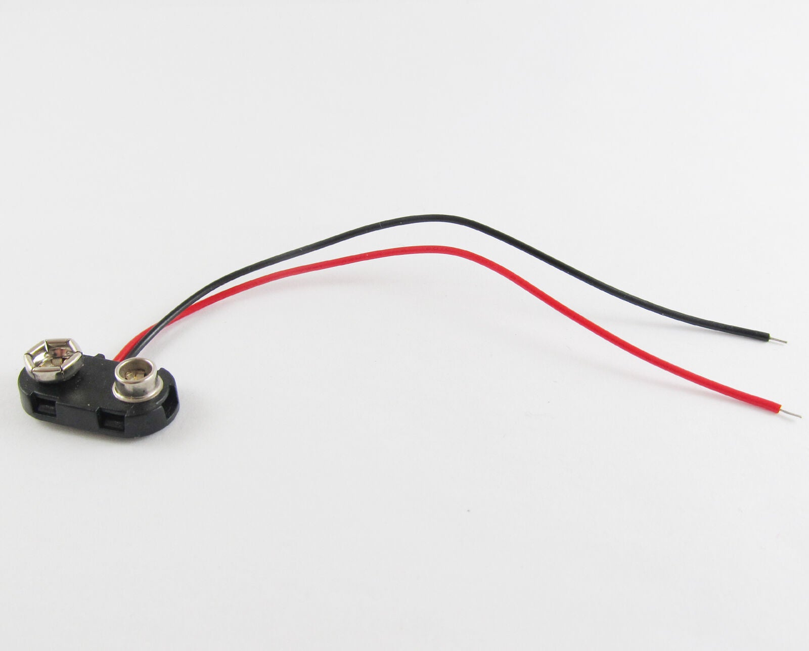 10x 9V Volt Battery Clip Hard plastic T-type Snap-on Connector W/12cm Cable Lead