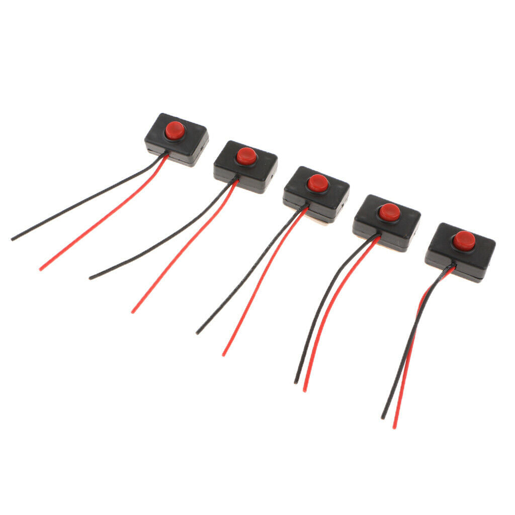 5 Pieces Car Truck ATV Bus Motorcycle Horn SPST Momentary Wired Push Button