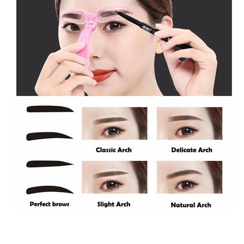 4 in1 Eyebrow Mold Eyebrow Stencils Reusable Design Eyebrow Grooming CardBWU NC