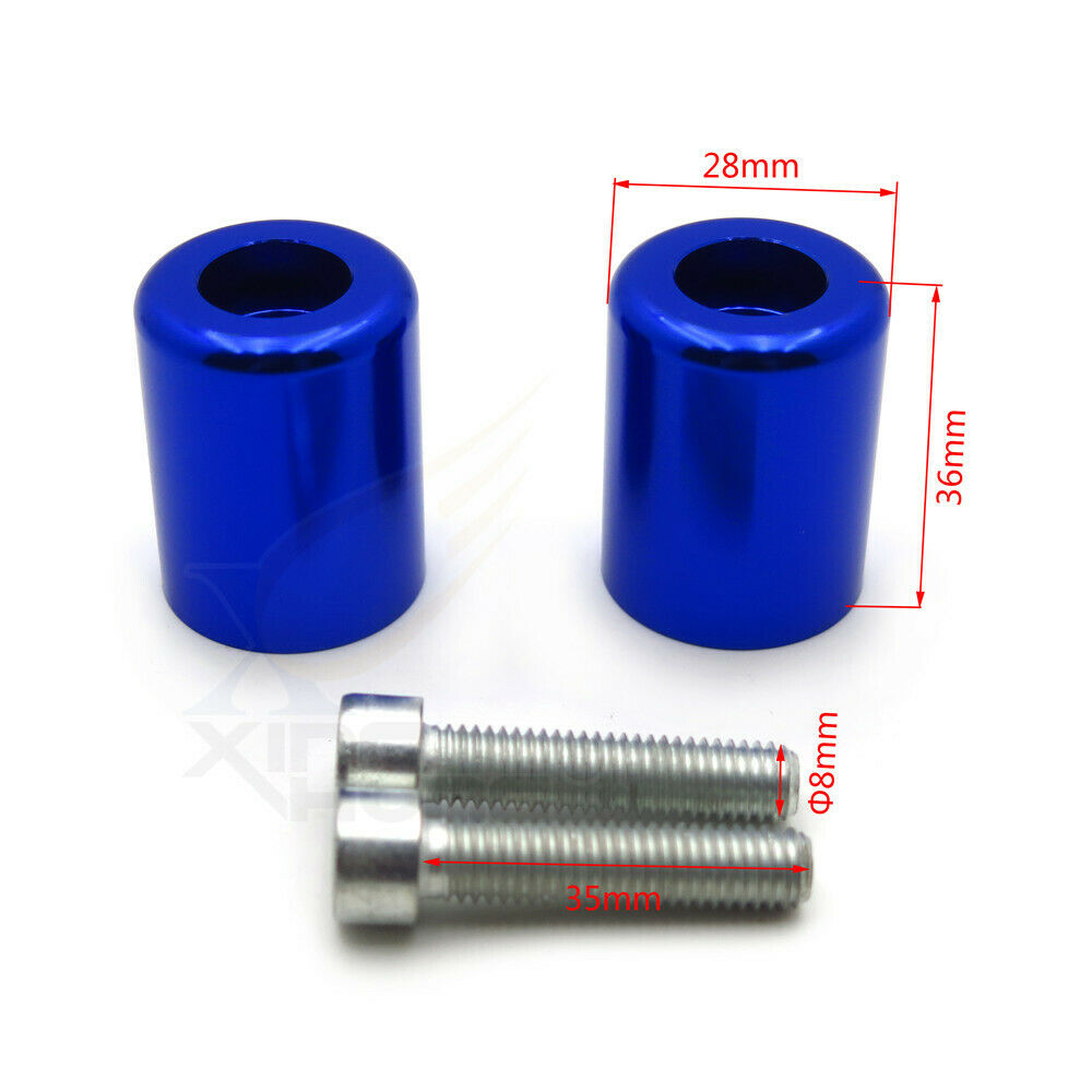 Motorcycle Blue Bar Ends NOLOGO For Kawasaki Ninja 250R 500R 650R