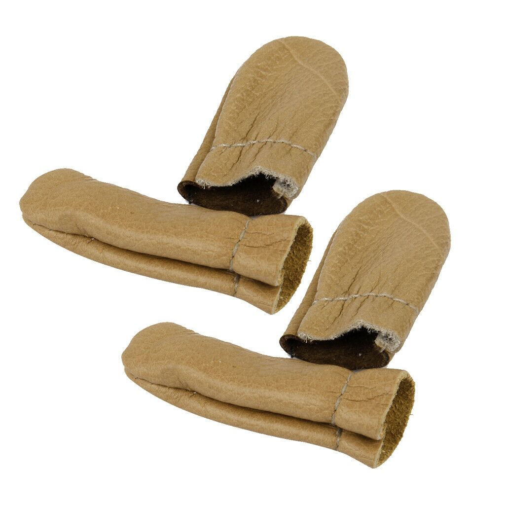 4Pcs Leather Finger Cots Covers Protection Sleeves Needle Pin Felting Tools