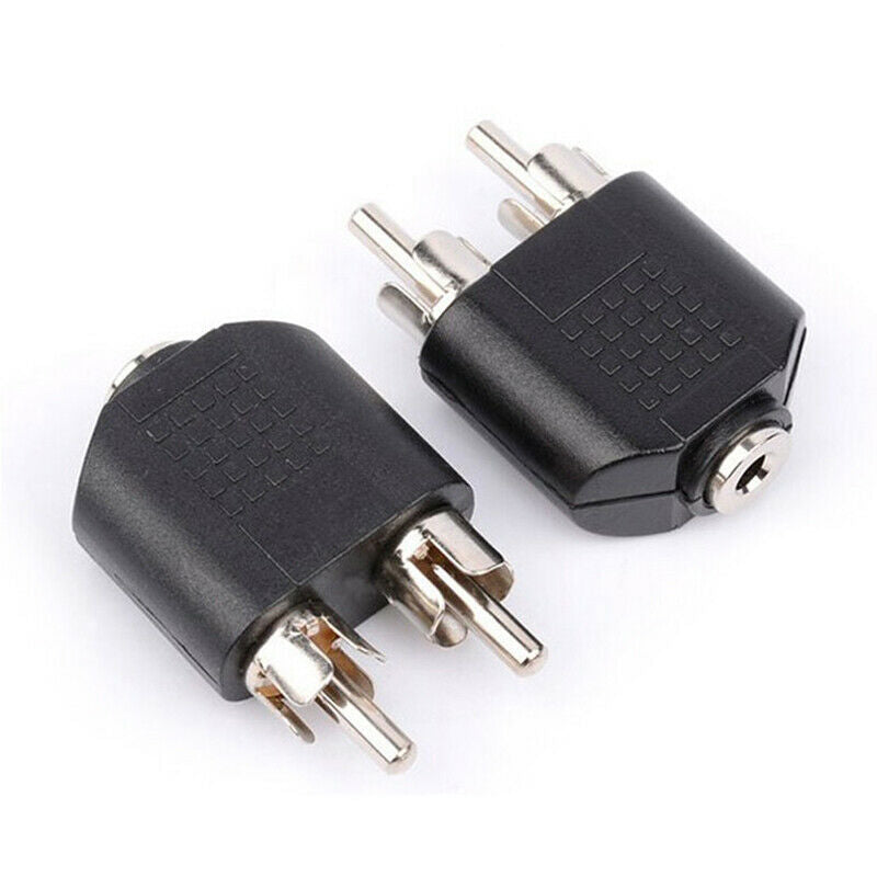 3.5mm  Female Jack To 2 Dual RCA Male Y Splitter Audio Adapter Convert.l8