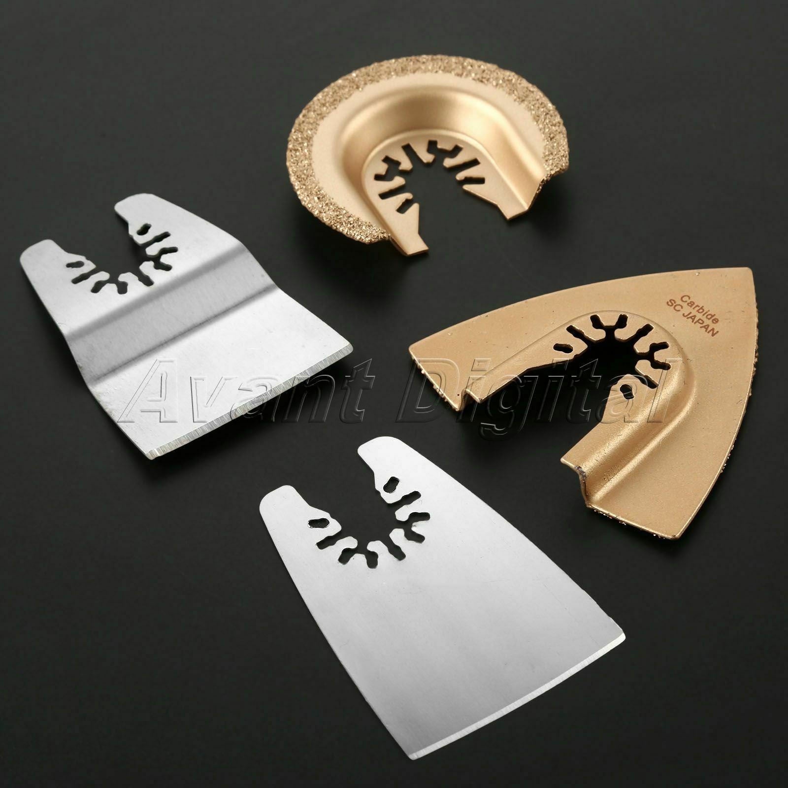4pcs Carbide Saw Blades Scraper Rasp Kit Cutting Grinding Oscillating Multi Tool