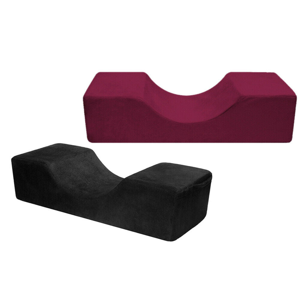 2x Eyelash Extension Pillow Beauty Salon Pillow Luxury Black Red 50x20x13cm