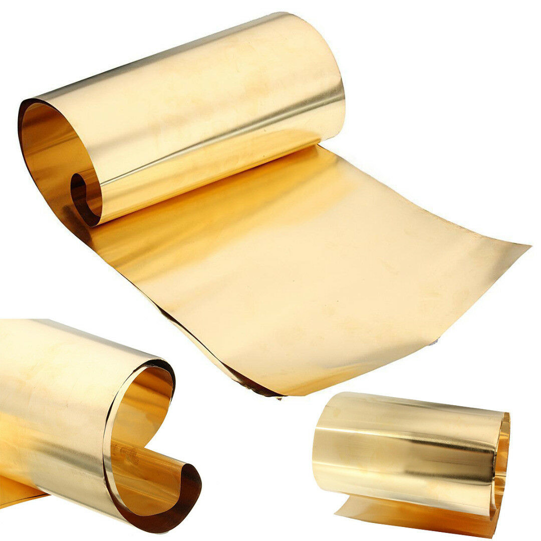 Brass Metal Thin Sheet Belt Roll Foil 0.1 x 200 x 1000mm Handicraft Metalworking