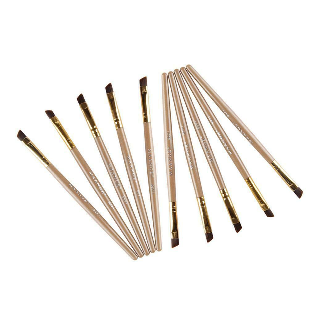 10pcs Professional Angled Eyebrow Shaping Defining Brush Brow Makeup Definer